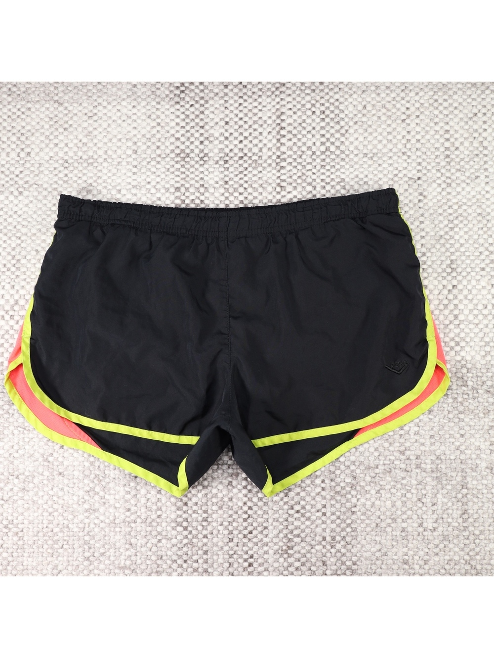 PONY Women's Athletic Running Shorts Size M Black with Neon Trim